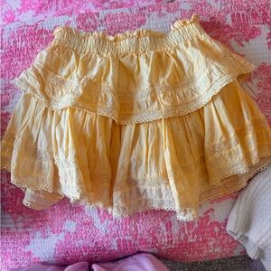 LoveShackFancy Yellow Bubble Mini Skirt
